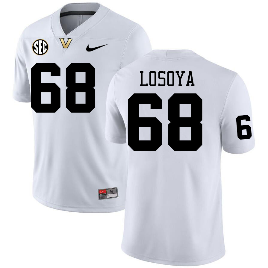 Vanderbilt Commodores #68 Steven Losoya College Football Jerseys Stitched-White